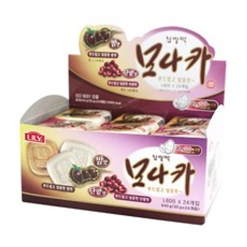 (리리) 찹쌀떡 모나카 밤맛 단팥맛 840g(35gx24개), 1통