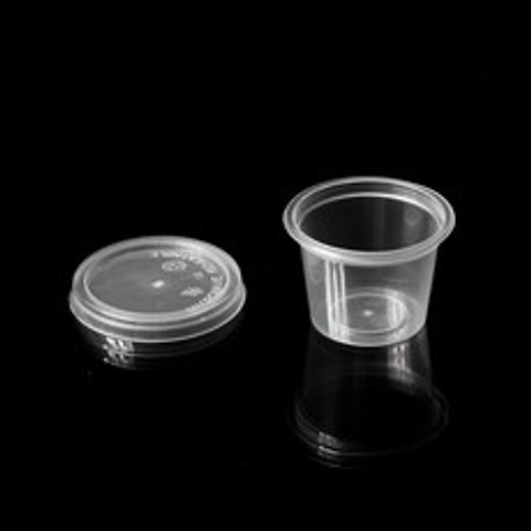 [마켓맨] 원형 소스컵(특소 28ml 뚜껑세트), 100개입