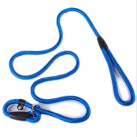 유럽철장 슬립리드줄 Slip Lead 강아지훈련용목줄 훈련용 줄, blue M (0.8cm X 140cm), 1개입