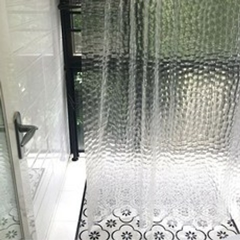 유니킨 3D 반투명 샤워커튼 욕실커튼, 1개