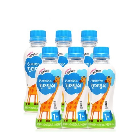 LG생활건강 킨더밀쉬 유음료(200ml) 6입 아기두유, 6개입