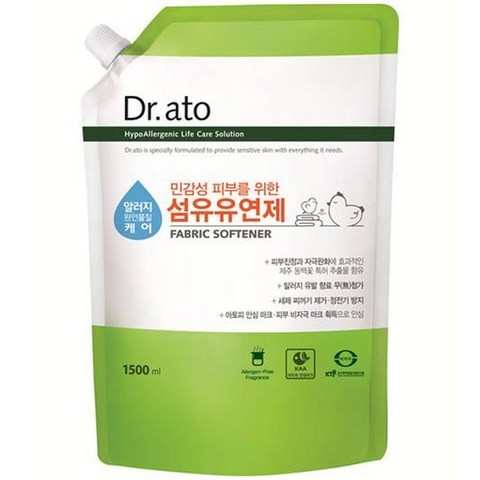 닥터아토 알러지 원인물질 케어 섬유유연제 리필, 1500ml, 1개