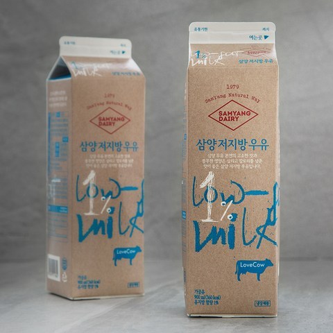 삼양 저지방 우유, 900ml, 2개