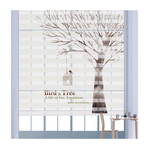 스코홈 북유럽 감성 콤비 블라인드 120, Bird&Tree