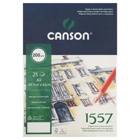 캔숀 1557 전문가용 스케치북 1면 제본 200g, A3, 25매