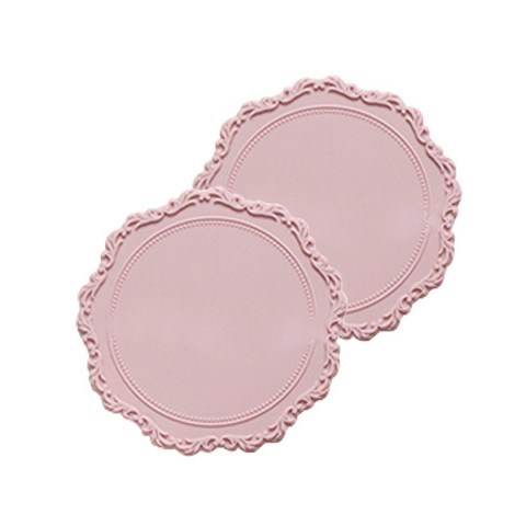 멜로우스페이스 오마주 실리콘 코스터 컵받침 2p, Melange pink
