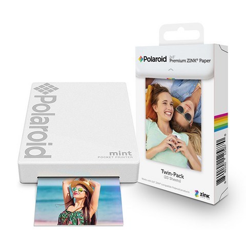 폴라로이드 Mint Printer 스마트폰 포토 프린터 화이트 + 인화지 20p, POLMP02