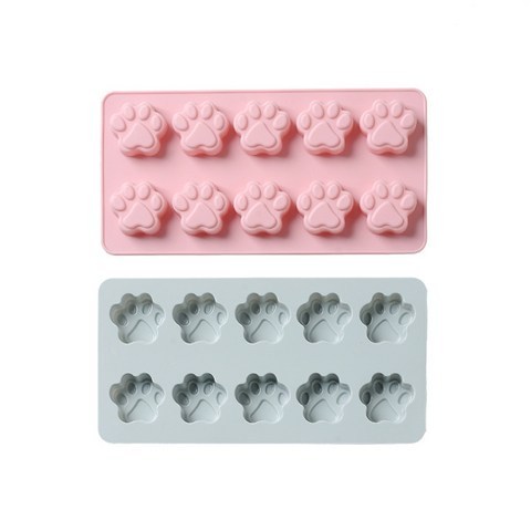 유앤미 실리콘 수제 아이스크림 몰드 BG004 2종 세트, 고양이발(핑크, 블루), 1세트