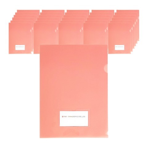 칼라 명함꽂이 L자홀더파일 A4, 핑크, 100개
