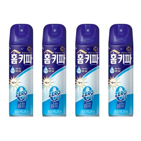 홈키파 엘비이제트 제로 에어졸 모기약, 4개, 500ml