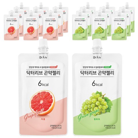 닥터리브 곤약젤리 청포도 150ml x 10p + 자몽 150ml x 10p, 1세트