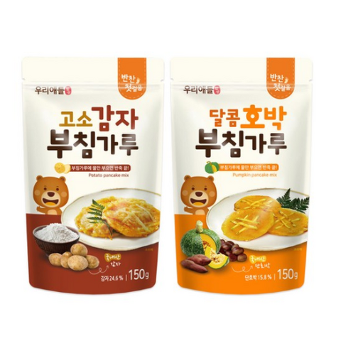 미즈앤코 우리애들밥상 고소감자 부침가루 150g + 달콤호박 부침가루 150g, 감자, 호박, 3세트