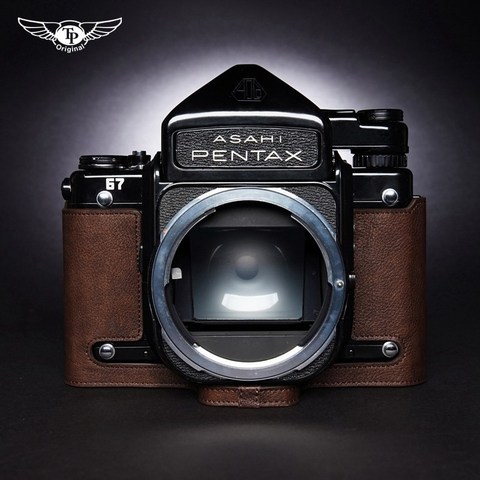 가죽 Pentax Pentax 67 카메라 가방 6X7 67 TTL 가죽 케이스 132, 베이스 코코아 브라운