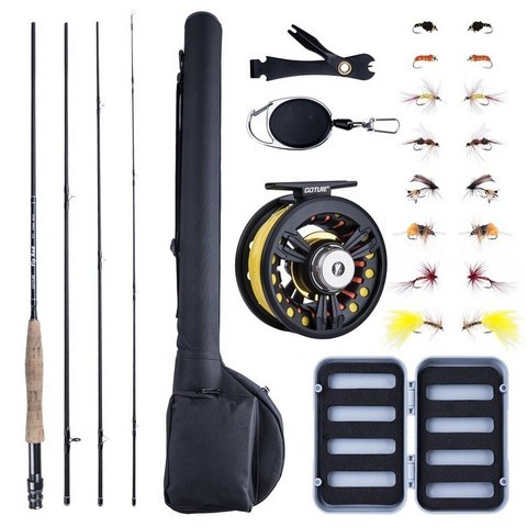 Goture Fly Fishing Rod Reel Combo with Line Lures 9FT Carbon Fiber Fly Rod CNC 가공 플라이 릴 송어 잉어 퍼치 낚시