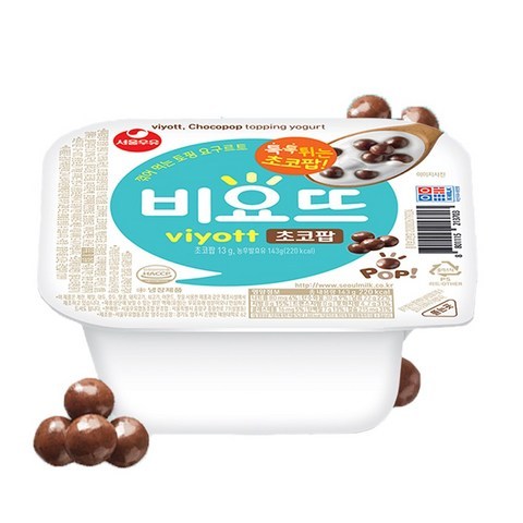 서울우유 비요뜨 초코팝, 143g, 12개