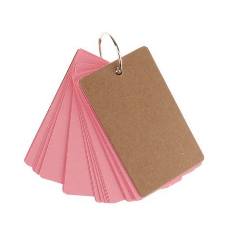 JC 50PCS DIY 빈 단어 카드 크리스마스 인사말 카드 메모 패드 9 * 5cm의 핑크