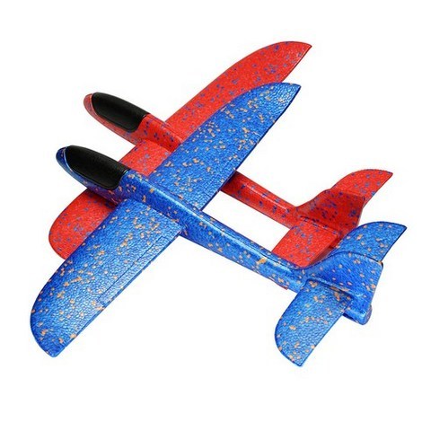 재미존 (1+1)AIR글라이더비행기 스티로폼비행기 opp포장_대(빨강+파랑)
