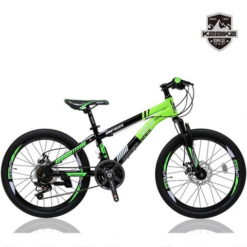 K2BIKE 2021 어린이 MTB자전거 메커드SFD 22인치 21단 디스크 MTB 자전거, 메커드SFD 블랙+그린 미조립, 56cm