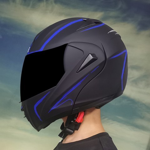 더블 렌즈 뒤집기 오토바이 헬멧 모토 크로스 풀 페이스 헬멧 레이싱 헬멧 M L XL XXL|flip up motorcycle helmet|full face helmetface, S, 1개, b5