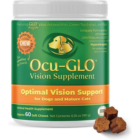 오큐클로 Ocu-GLO 고양이 눈영양제 강아지 눈영양제 60츄어블 X 1, 60츄어블 x 1통, 간식맛
