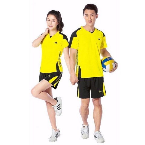 배구공 Authentic volleyball suit men and women competition serviced short-sleeved jersey sports training clothing printi-591411920087, 남성용 노란색 (짧은 소매)더 큰 코드를 만드십시오