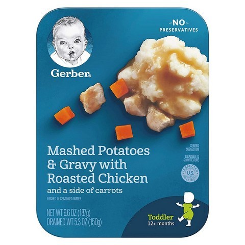 Gerber Mashed Potatoes and Gravy Roasted Chicken 거버 매쉬 포테이토 앤 그레이비 로스트 치킨 187g 8팩, 순한맛