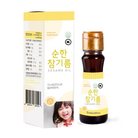 베베푸드 순한참기름 75ml*1EA 아기양념, 단품