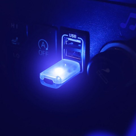 미니 휴대용 자동차 실내 USB 무드등 7가지 색상 터치 소리 인식 차량용 LED 조명