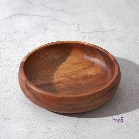 오가닉 원목 라운드 샐러드볼 (중) / 우드볼 나무그릇