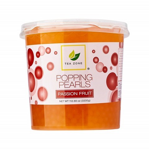 Tea Zone Passion Fruit Popping Pearls 버블티 패션 푸르트 팝핑 펄 7lb(3200g), 1개