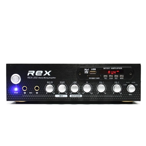 REX REX202 미니앰프 2채널 200W, REX-202 블랙