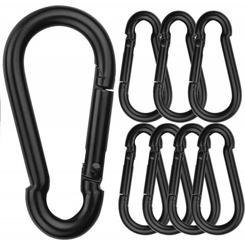 Acrux7 8팩 Carabiner Carabiner Carrivener Clip 알루미늄 8mm Carabiner 클립 헤비듀티 D형 Carabiner 스프링 스냅 Hook Ca, 단일옵션