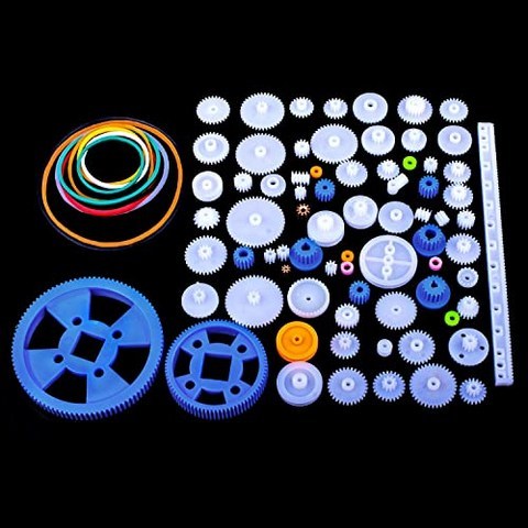 AUKUYEE 80Pcs Plastic Gear Kit Gearbox Motor Gear Set for DIY Car Robot QY16 (QY16-1), QY16-1