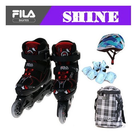 FILA X-ONE SHINE 엑스원 샤이니 아동용 인라인스케이트 풀세트, 선택완료