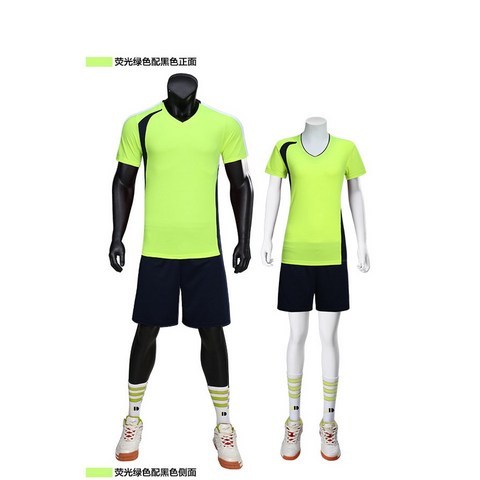 배구공 Gas roster ball suit men and women couple model sports suit breathable short-sleeved shorts competition training -566892290318, 1741 여성 형광 녹색L