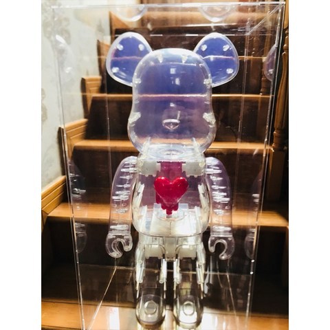 베어브릭 bearbrick 아크릴 디스플레이 상자 인형 장식품 손으로 실행 모델 투명 먼지 커버, 베어 브릭 400 % (12 * 15 * 30cm)개