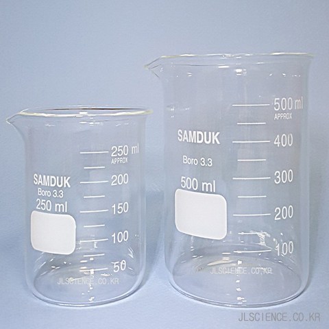 [JLS] 강화유리비이커 Beaker 비커 눈금컵 계량컵 실험도구, 05-500ml 1개