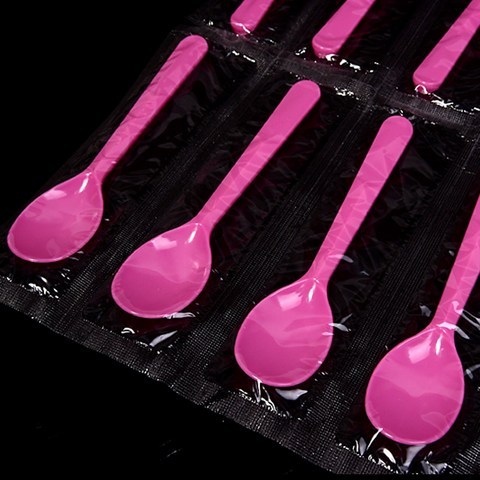 아이스크림스푼 핑크 9cm 개별포장, 1개, 1000개