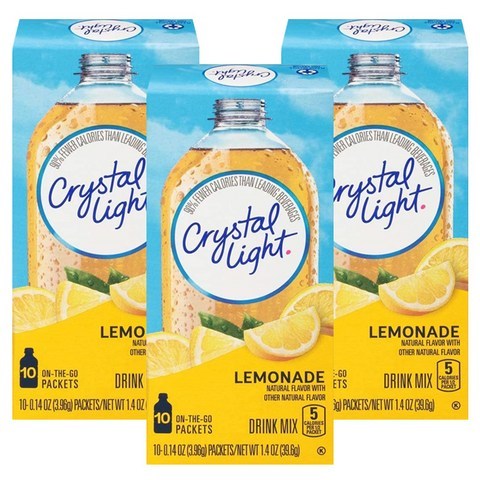 Crystal Light 드링크 믹스 레몬에이드 10개입, 39.6g, 3개