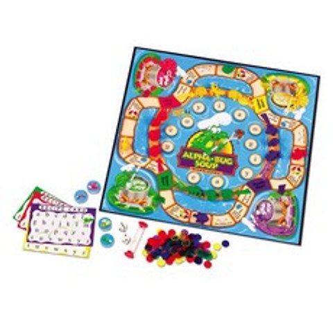 [Learning Resources] 알파 버그 스프 단어 만들기 Alpha-Bug Soup Word Game (5세 이상), 40x25cm, 1개