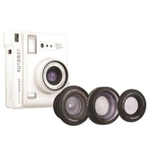 로모그래피 로모 인스턴트 카메라 오토맷 + 렛즈킷, 보라보라 (화이트), 1세트
