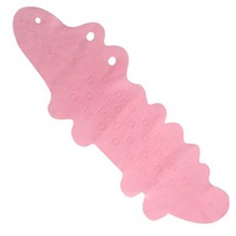 블루무역 악어 욕실 미끄럼 방지 매트 95 cm x 35.5 cm, 핑크, 1개