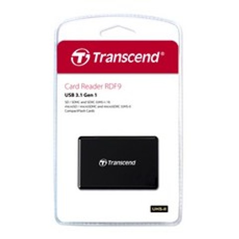 트랜센드 USB 3.0 멀티 카드 리더기 TS-RDF9K, 블랙