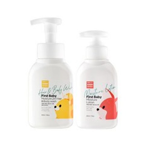 케이맘 처음 베이비 헤어 앤 바디워시 290ml + 보습 로션 225ml 목욕 세트, 1세트