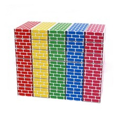 에듀플레이 쿠쿠토이즈 종이벽돌 블록 대형 35p, 빨강, 노랑, 파랑, 초록, 핑크