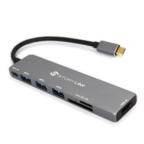 스토리링크 USB C타입 7포트 HDMI 멀티포트 허브 DEX 7UP SKP-UH760, 혼합색상