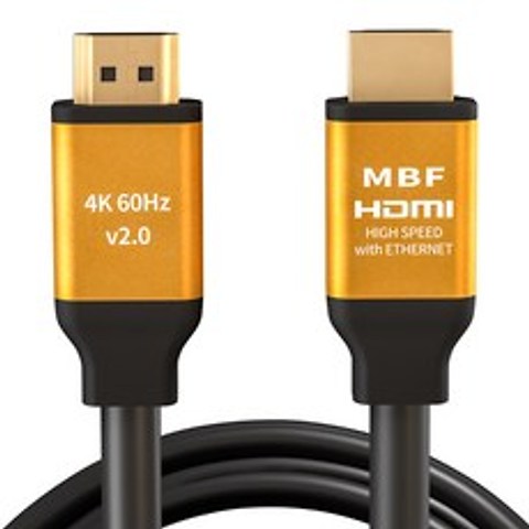 엠비에프 미니멀단자 UHD HDMI2.0 골드 모니터케이블 MBF-GSH2020, 1개, 2m