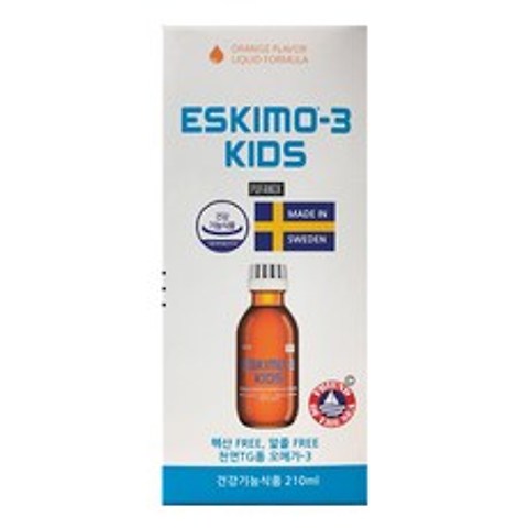 에스키모-3 키즈 오메가-3 오렌지맛, 210ml, 1개