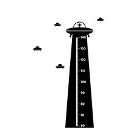 투페이지 UFO 키재기 스티커 D017, 검정색