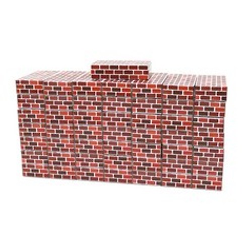 에듀플레이 쿠쿠토이즈 종이 벽돌 블록 중형 50p, 브라운(벽돌색)